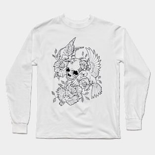 Crows and Skull Long Sleeve T-Shirt